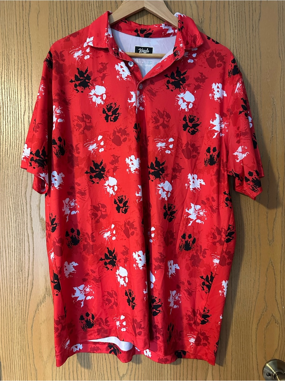 Waggle Men's Red Golf Short-Sleeve Polo